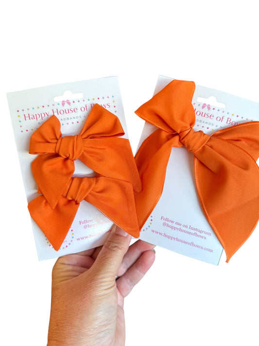 Solid Orange Hair Bow | Halloween Bows for Kids & Toddlers