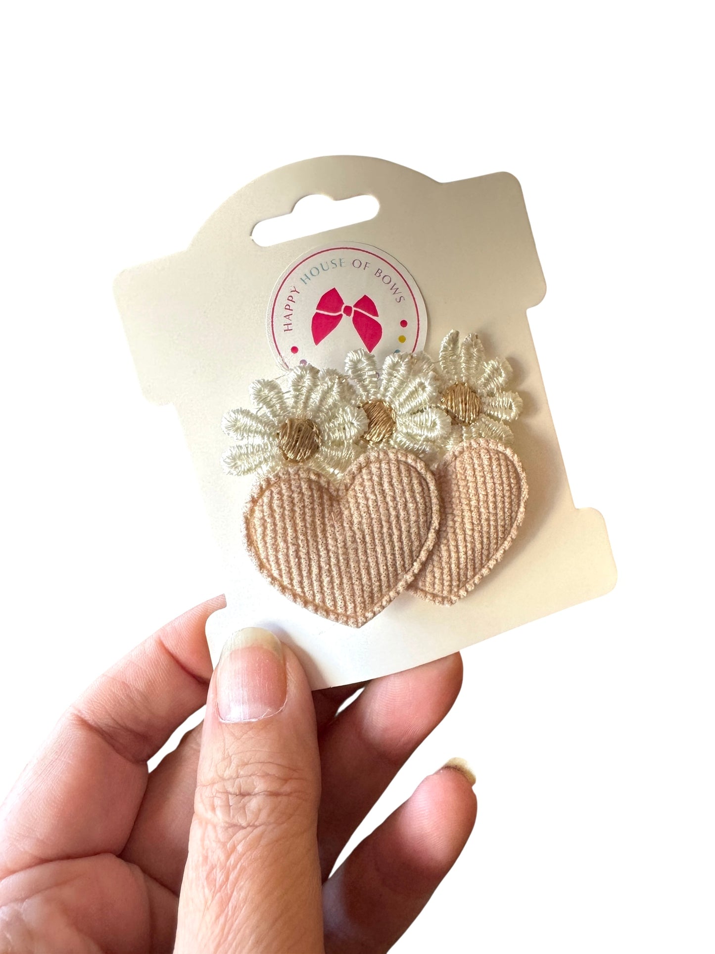 Neutral Daisy Hair Clips for Babies, Toddlers, and Kids