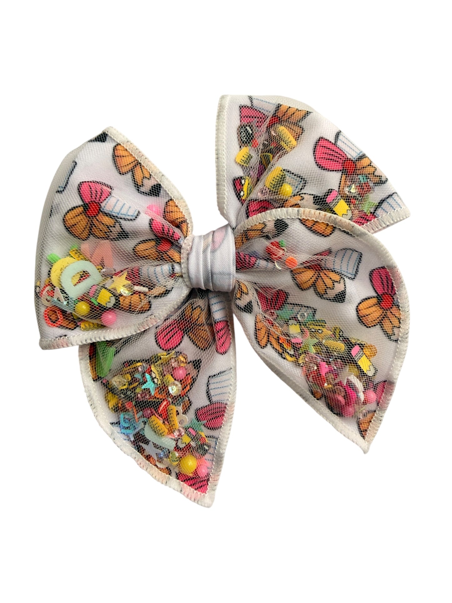 back to school pencil shaker hair bow
