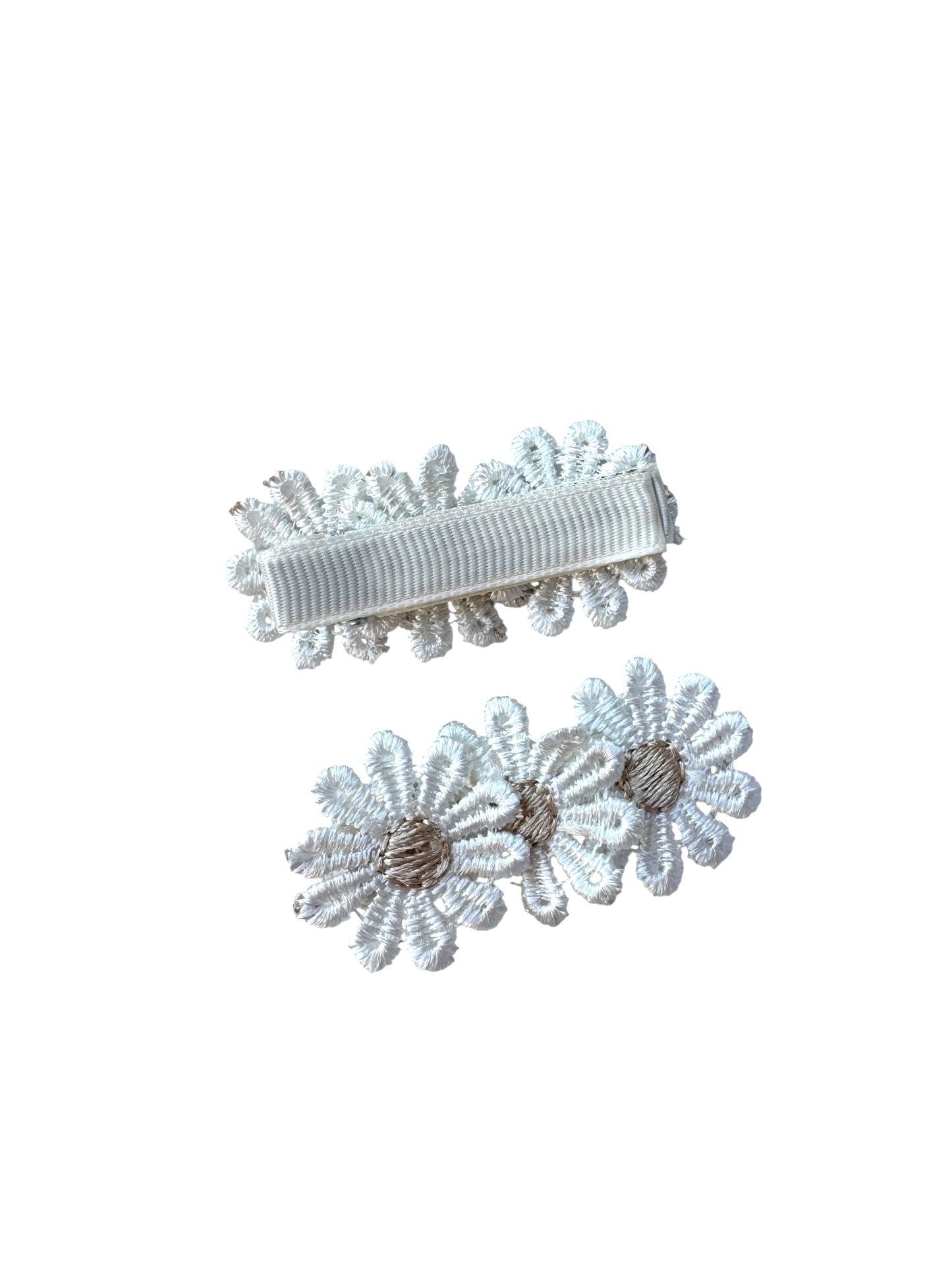Neutral Daisy Hair Clips for Babies, Toddlers, and Kids