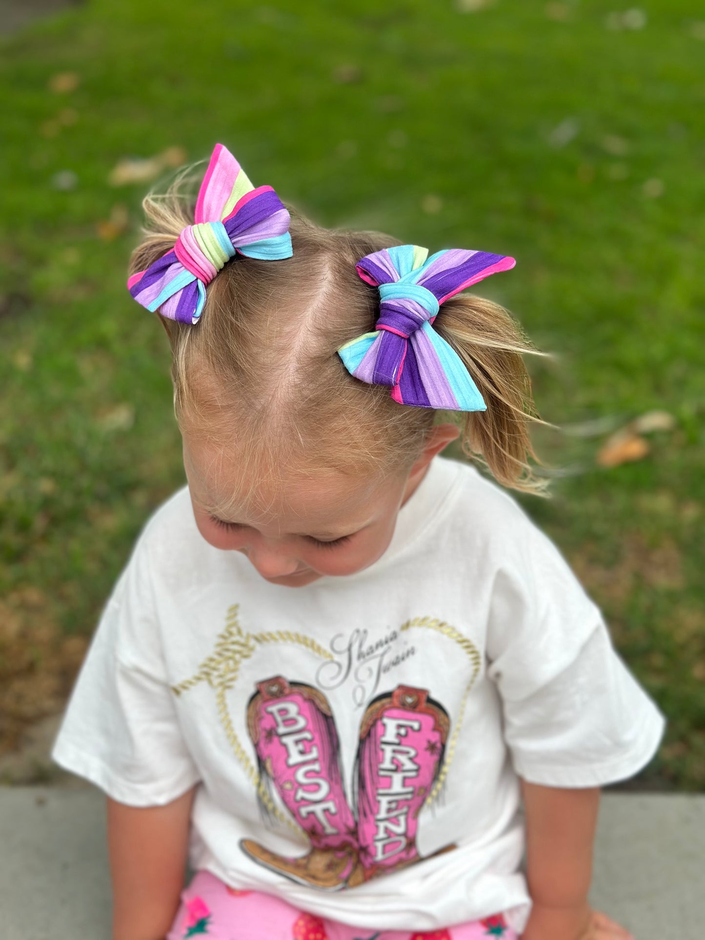 Bright Stripe Hair Bows