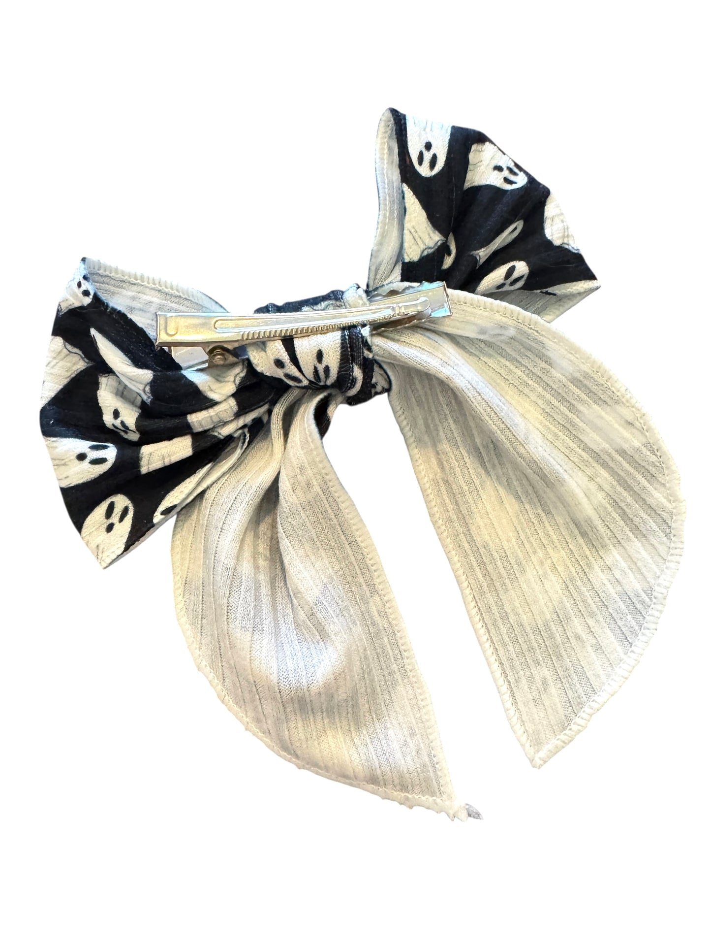 Hair bow with ghost pattern on a white background