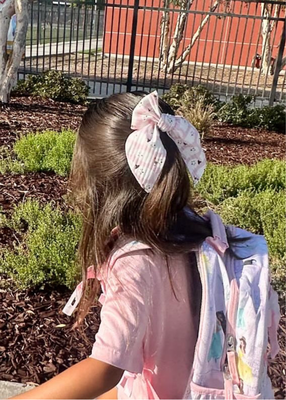 Pink Boho Ghost Hair Bow | Halloween Bows for Kids & Toddlers