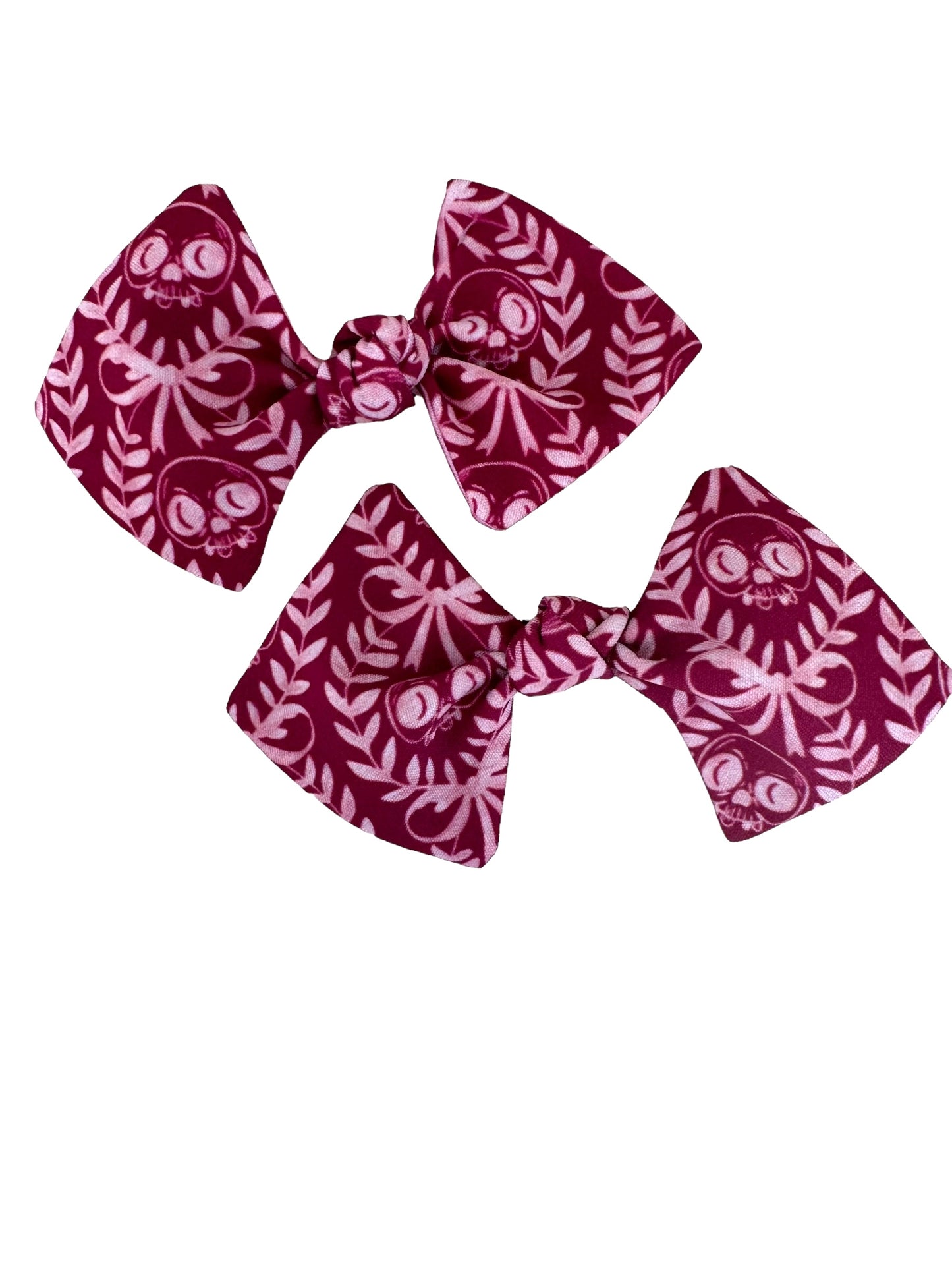 dark pink Halloween mini bows for pigtails