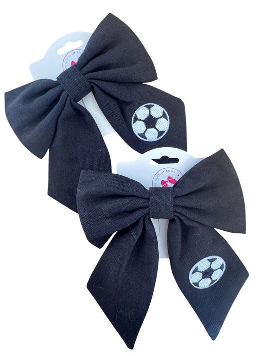 Soccer Sailor Hair Bows for Girls