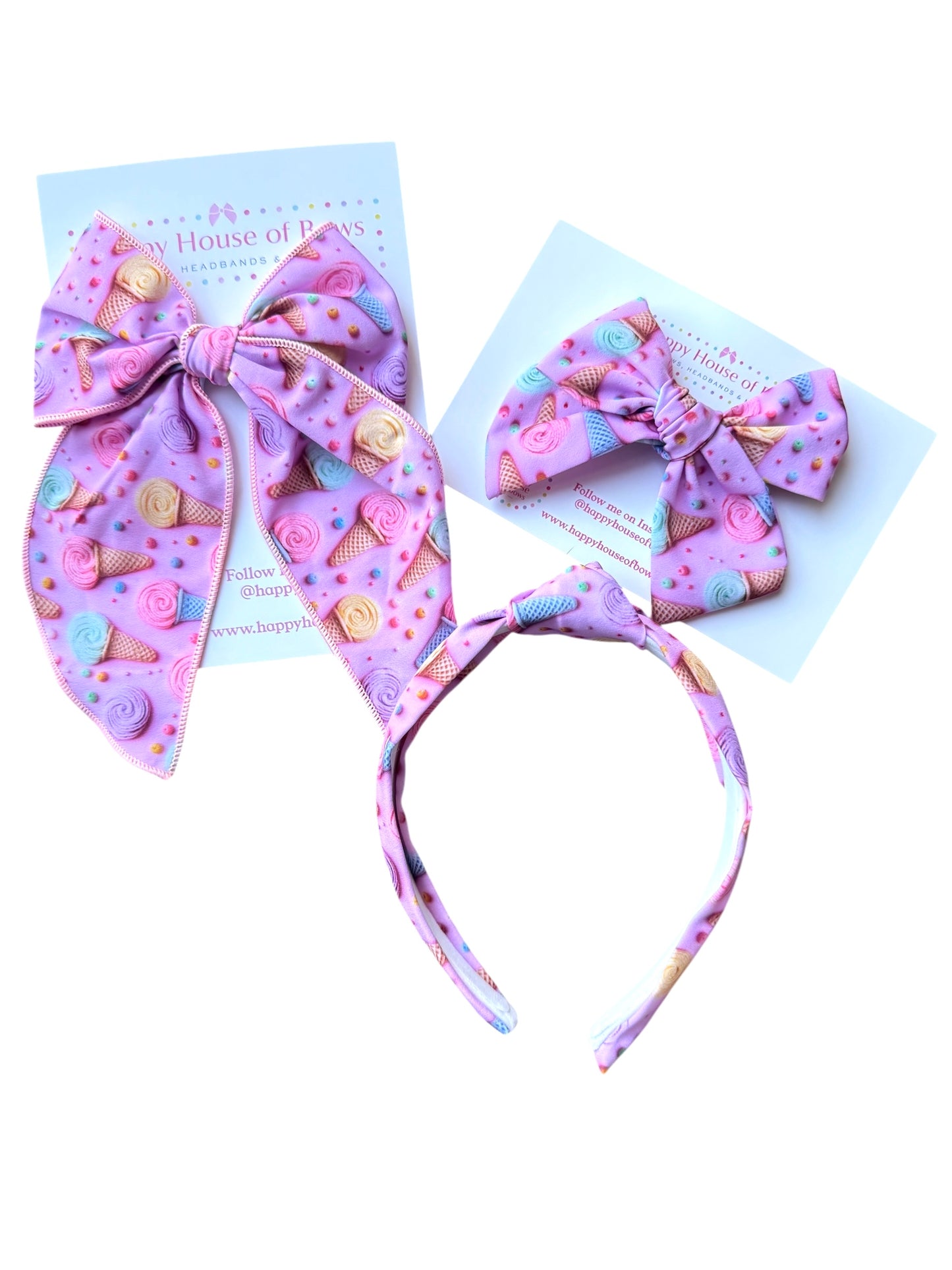 *Ice Cream Shop Hair Bows