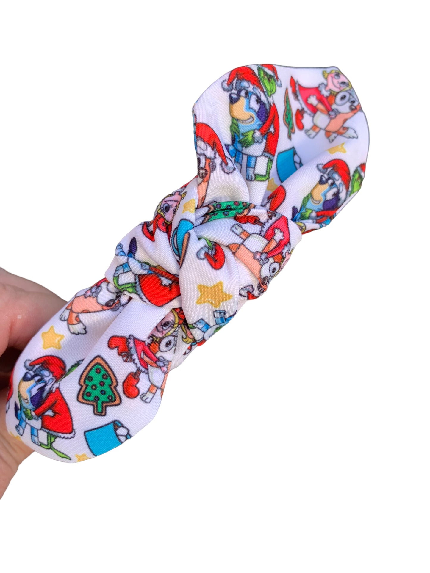 Blue Dog Grinch Knotted Headband - Christmas Holiday Hair Accessories
