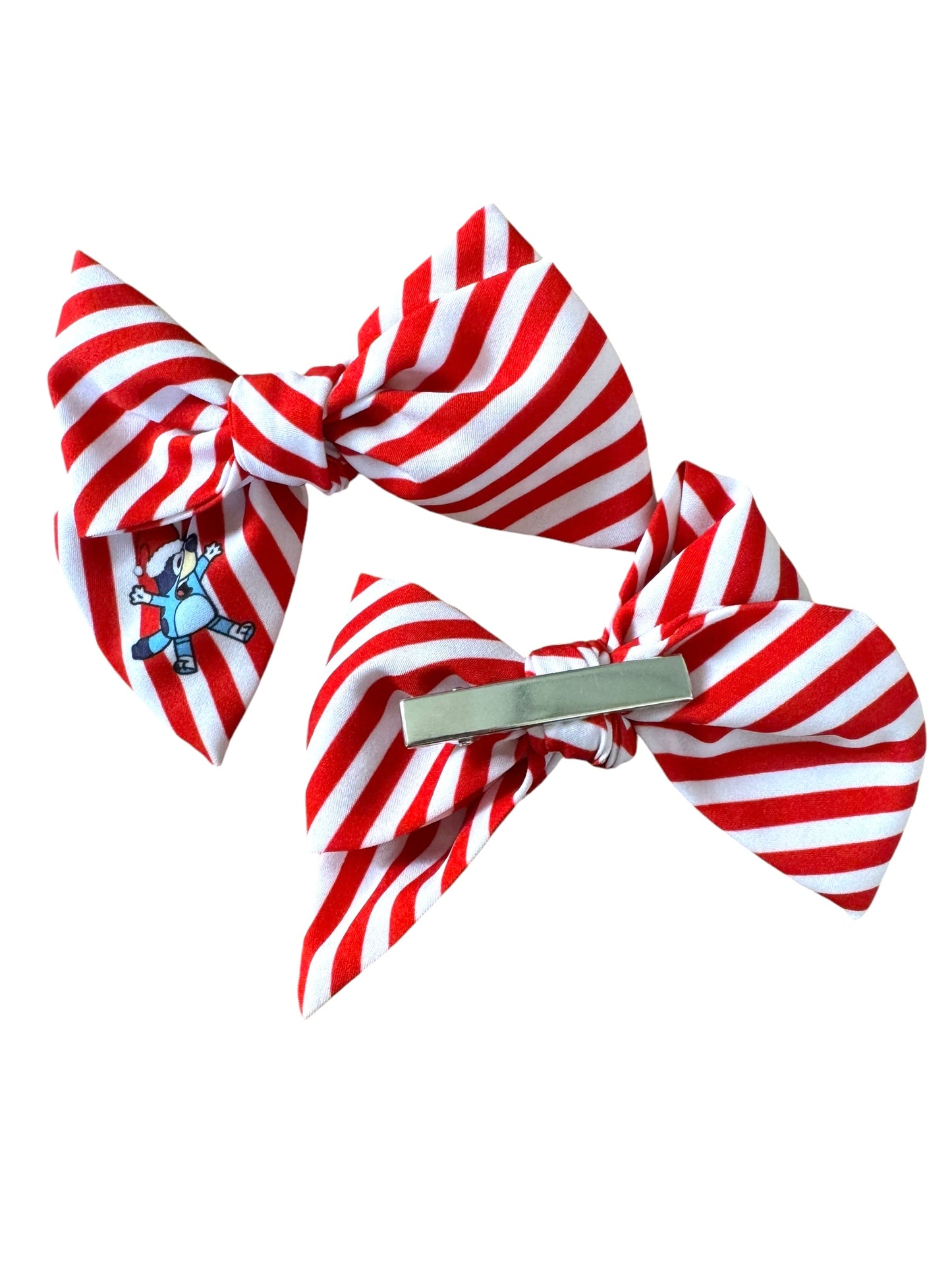 Blue Dog Christmas Hair Bows & Headbands - Candy Cane Holiday Collection