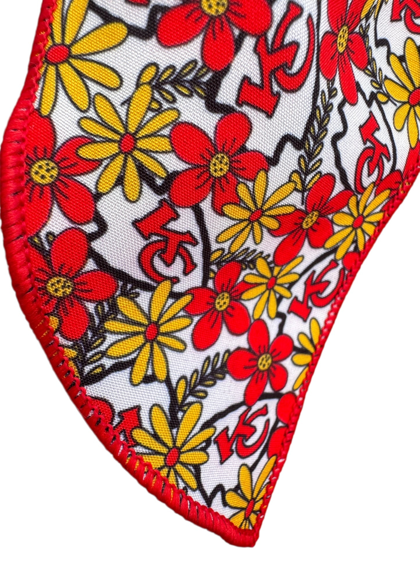 KC Chiefs Hair Bows – Floral Hair Bows for Game Day