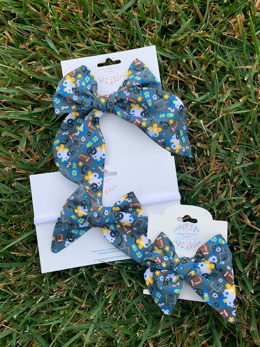*Football Team Hair Bows