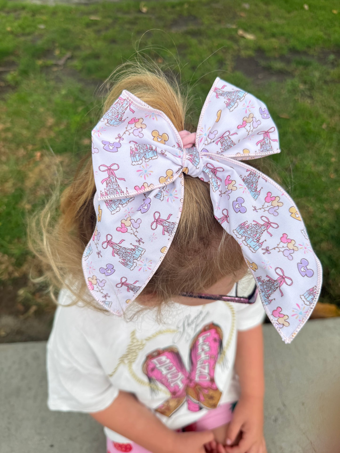 White Castle Hair Bows for Girls