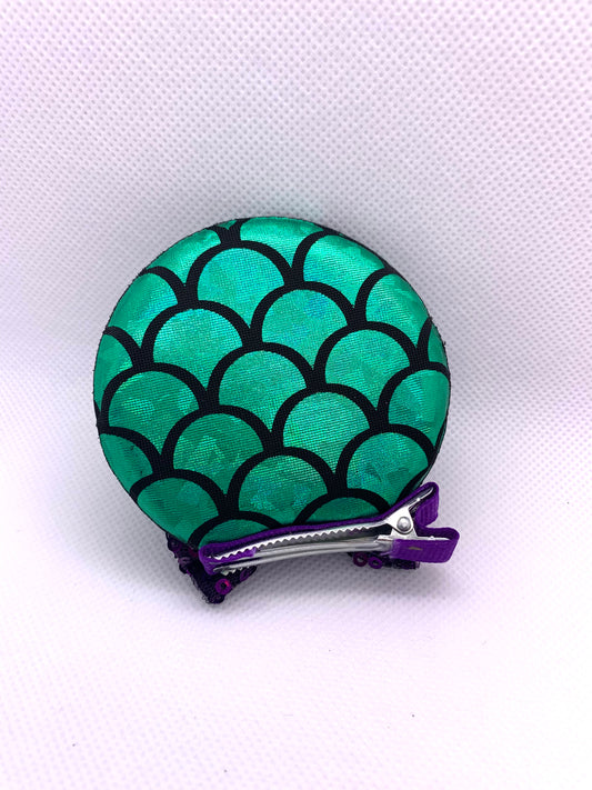 green mermaid mouse ear clips