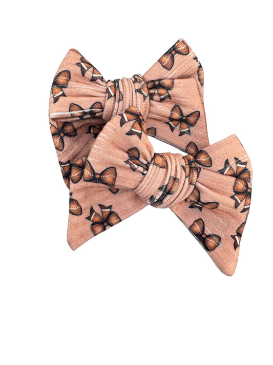 Brown Football Bow Hair Bows for Girls