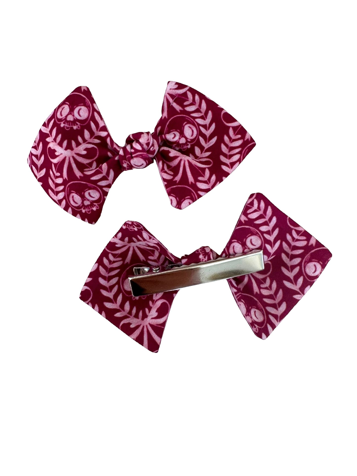 dark pink Halloween mini bows for pigtails