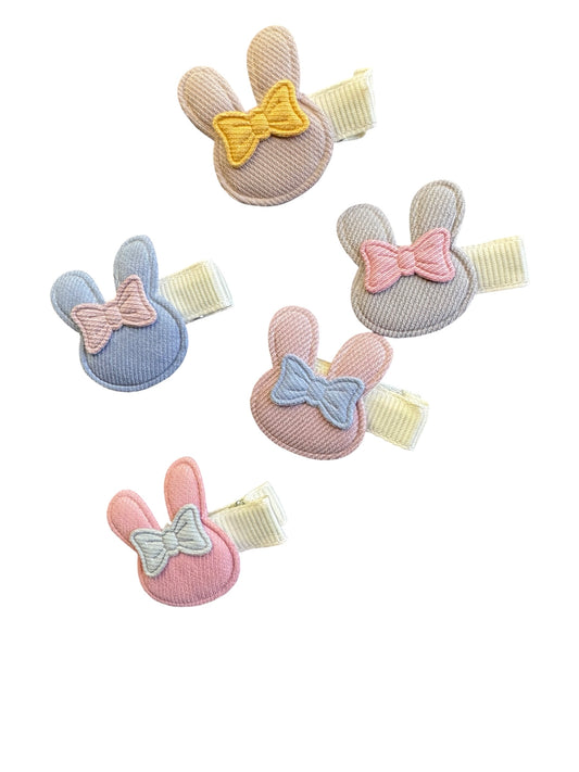 Mini Bunny Hair Clips for Babies - Toddler Easter Hair Clips Set
