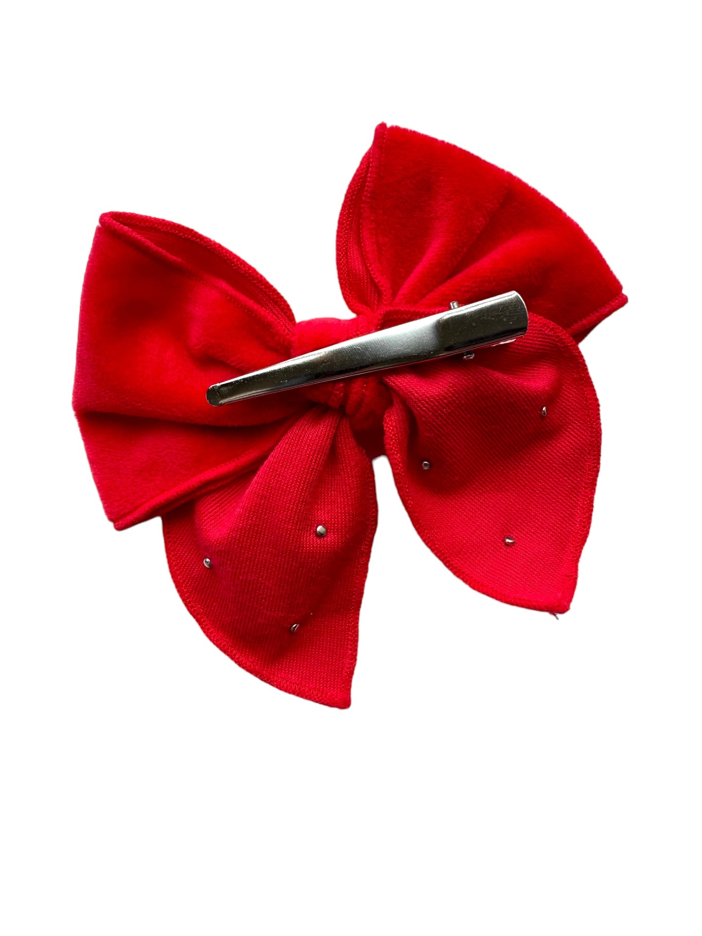 *Red Velvet and Pearl Hair Bows