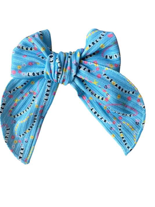 *Blue Friendship Bracelet Hair Bows