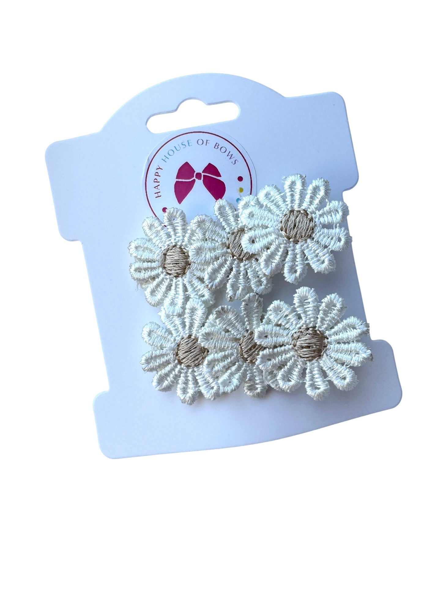 Neutral Daisy Hair Clips for Babies, Toddlers, and Kids