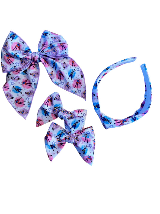 White K-Pop Hair Bows for Little Girls