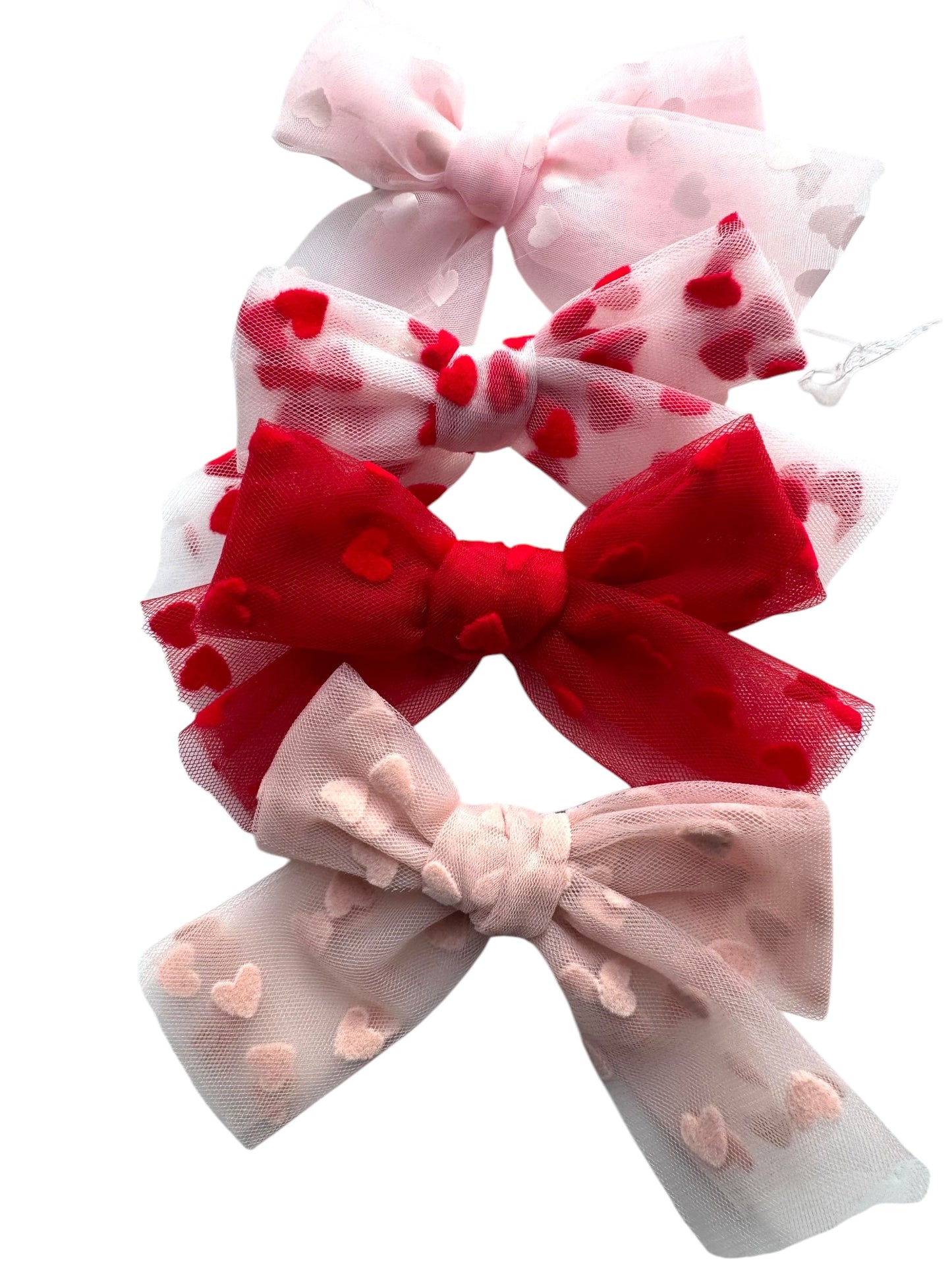 NEW Tulle Heart Hair Bows - Valentine's Day Hair Bows for Girls