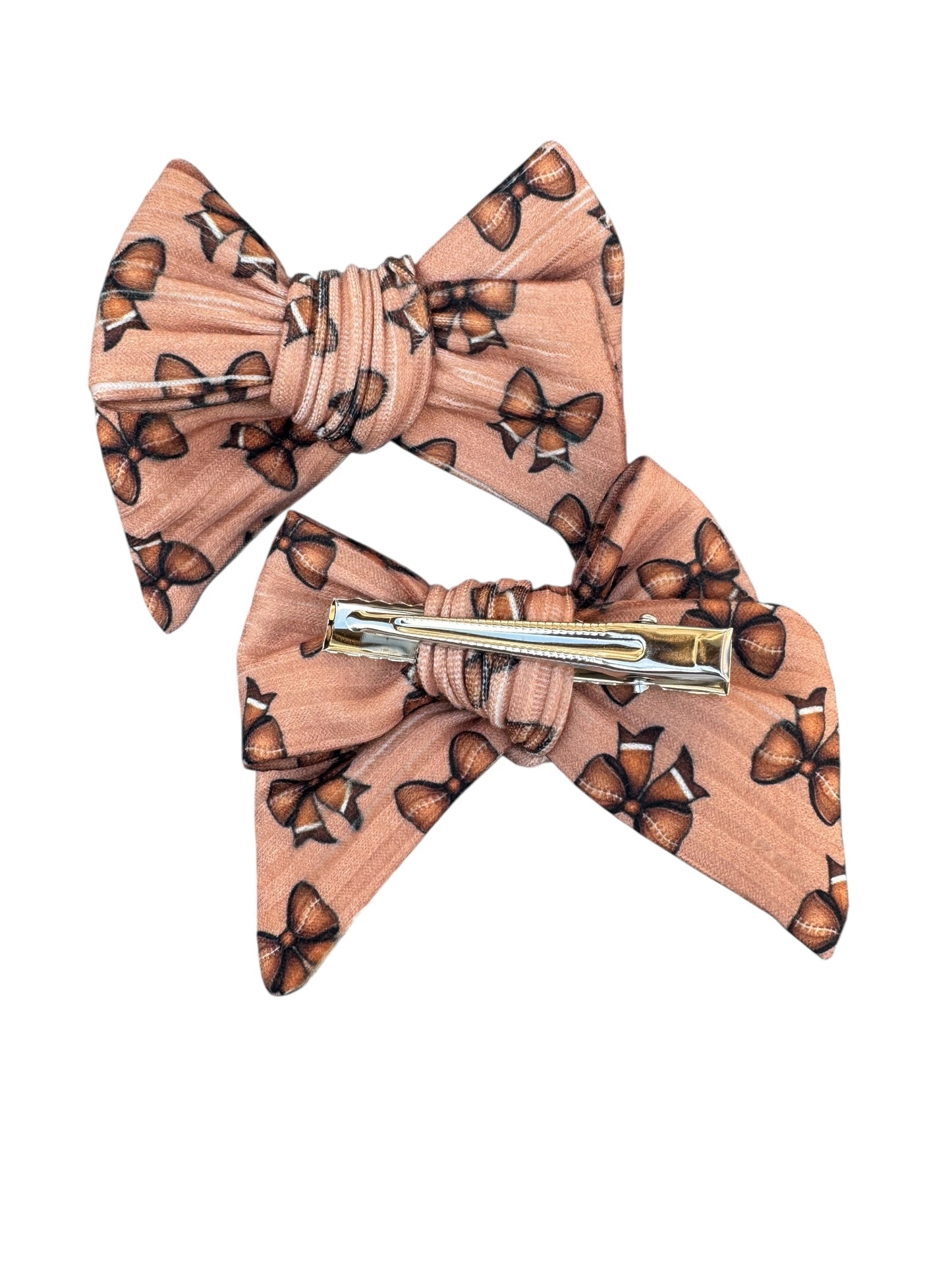 Brown Football Bow Hair Bows for Girls