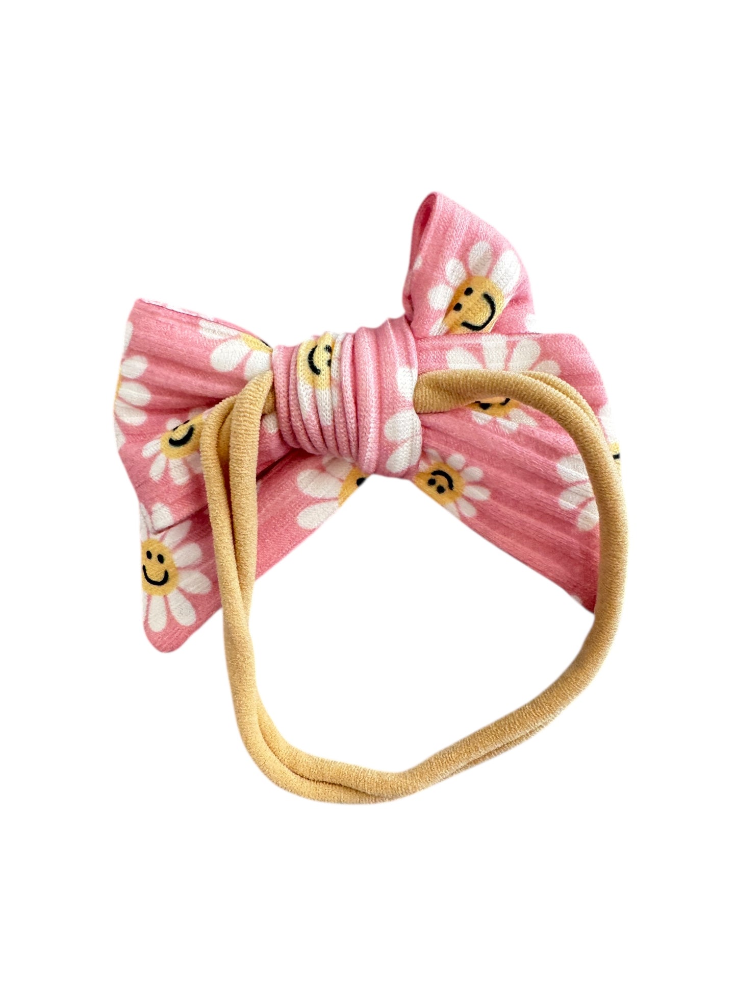 *Pink Smiling Daisy Hair Bows