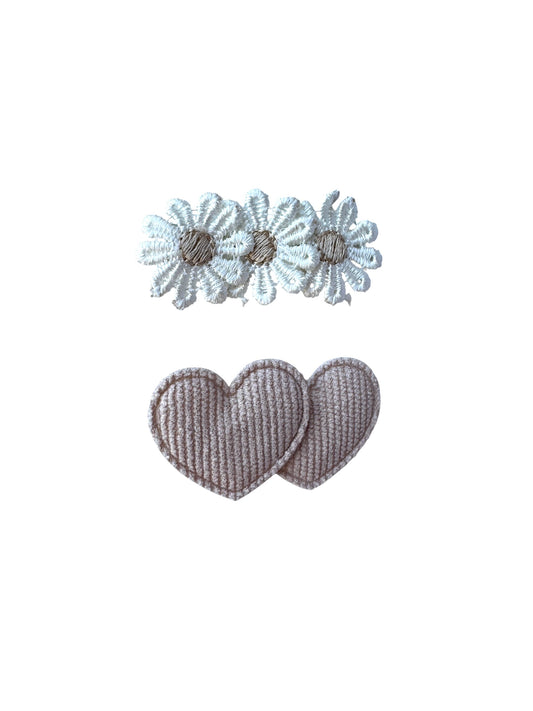 Neutral Daisy Hair Clips for Babies, Toddlers, and Kids