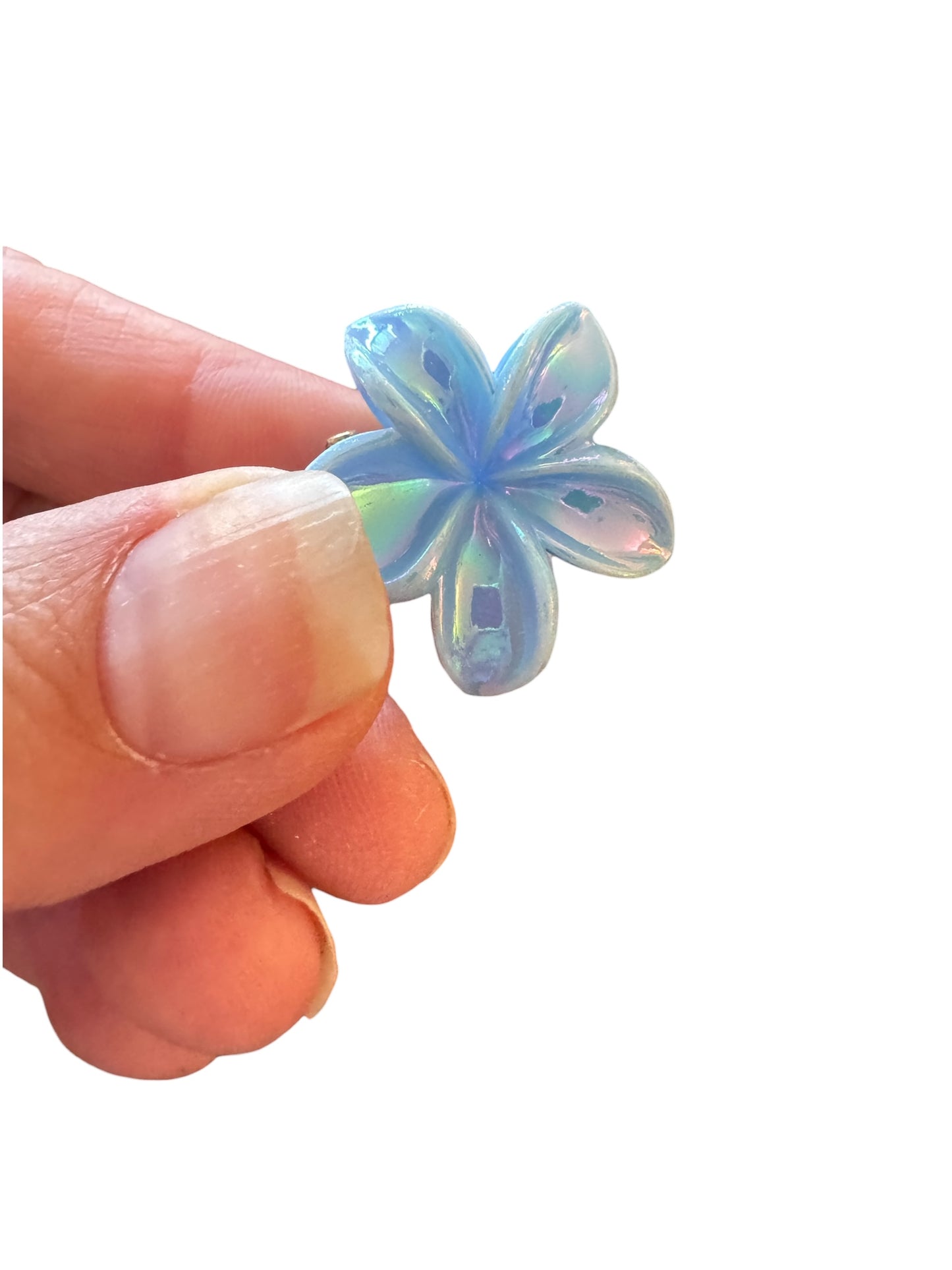 Mini Plumeria Flower Claw Clips for Girls | Tropical Hair Clips Set