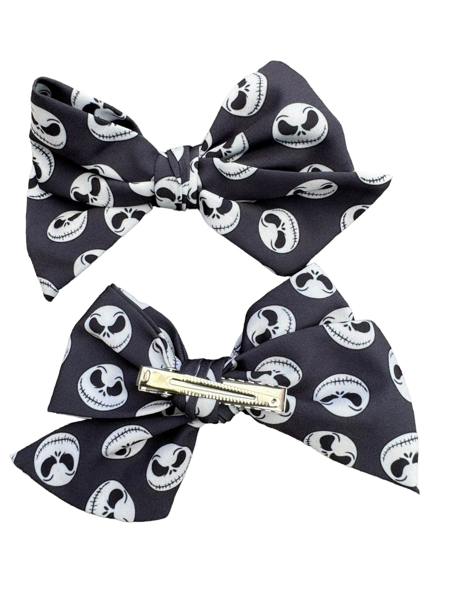 Jack Skeleton Hair Bows – Magical Park Inspired Nightmare Christmas Hair Accessories