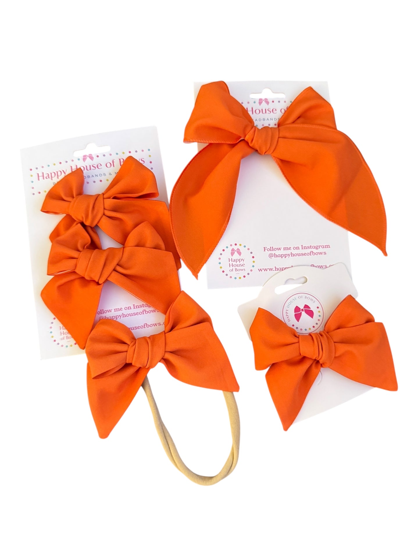 Solid Orange Hair Bow | Halloween Bows for Kids & Toddlers