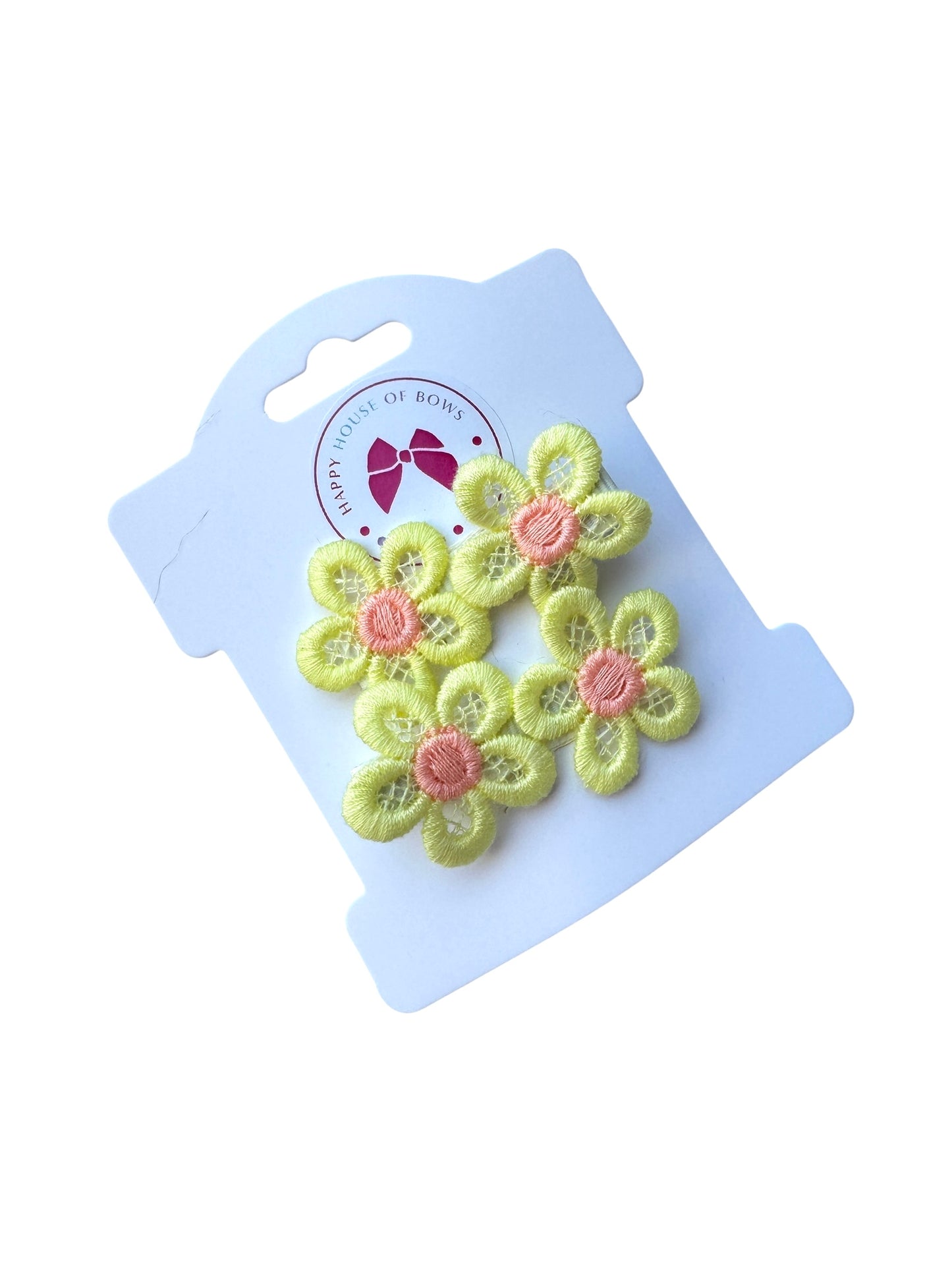 Lace Daisy Hair Clips for Babies, Toddlers, and Kids
