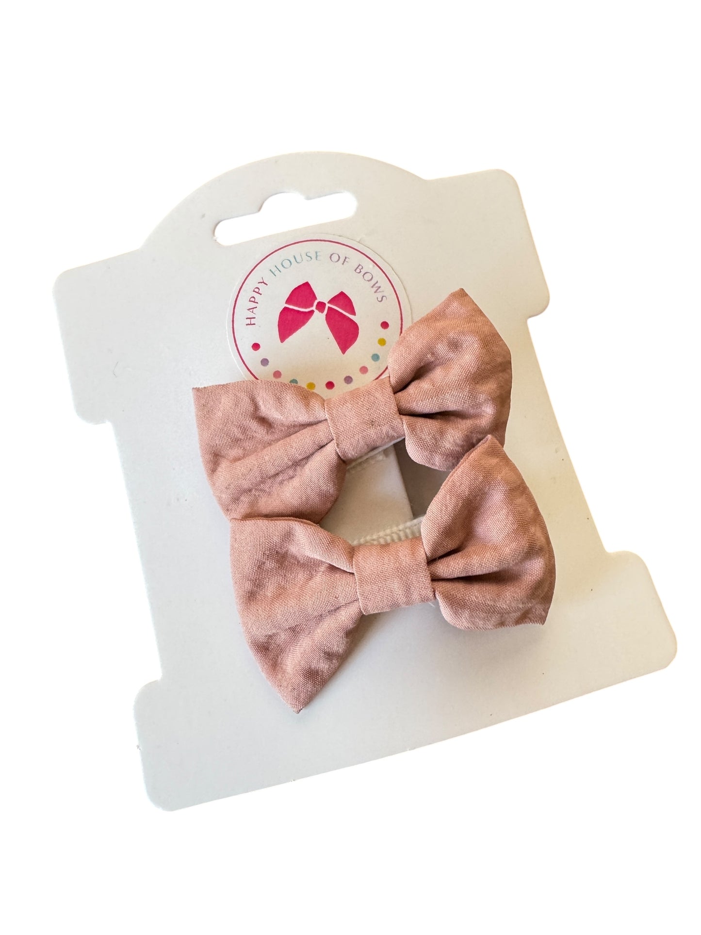 Mini Pink Linen Baby Hair Clips – Neutral Everyday Baby Bows for Infants & Toddlers