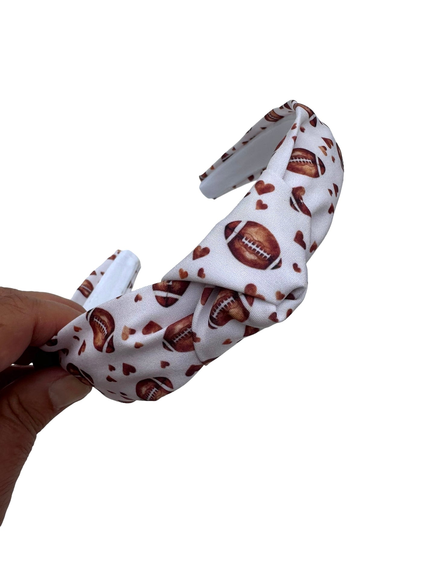 *Footballs and Hearts Hair Bows