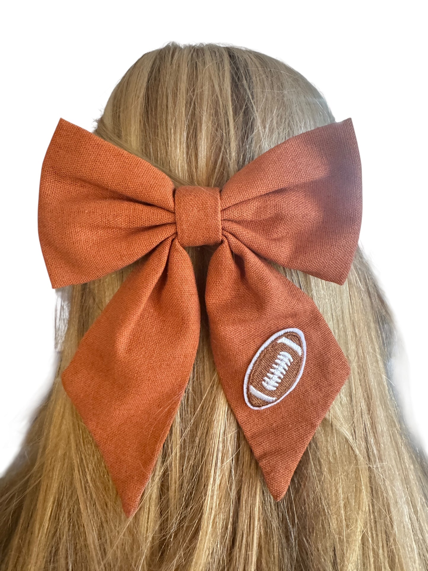 Brown Football Sailor Hair Bows for Girls and Women