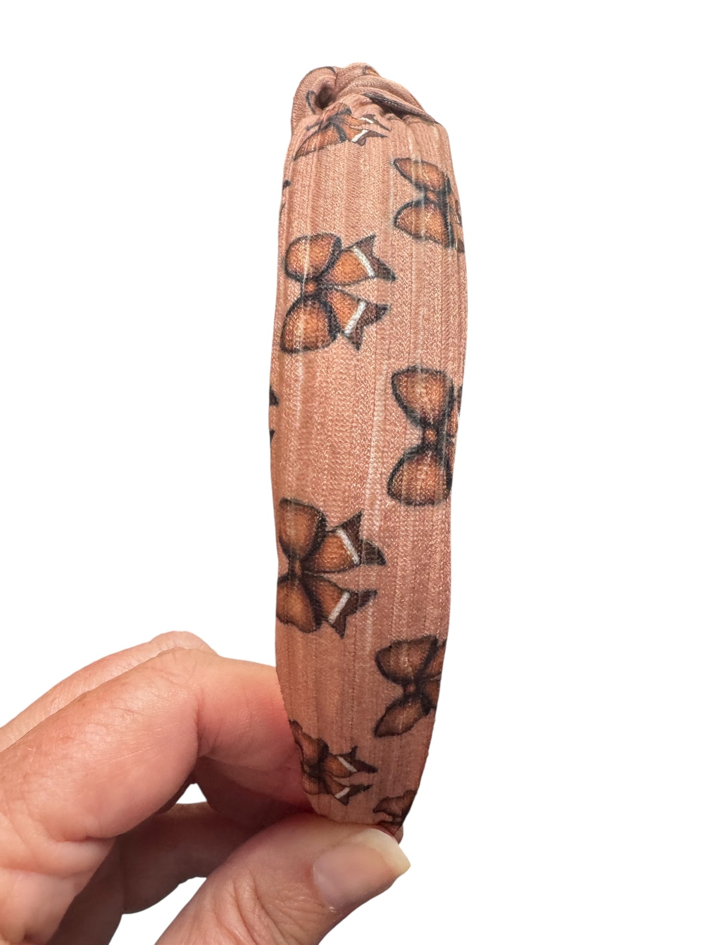 Brown Football Bow Knotted Headbands for Girls