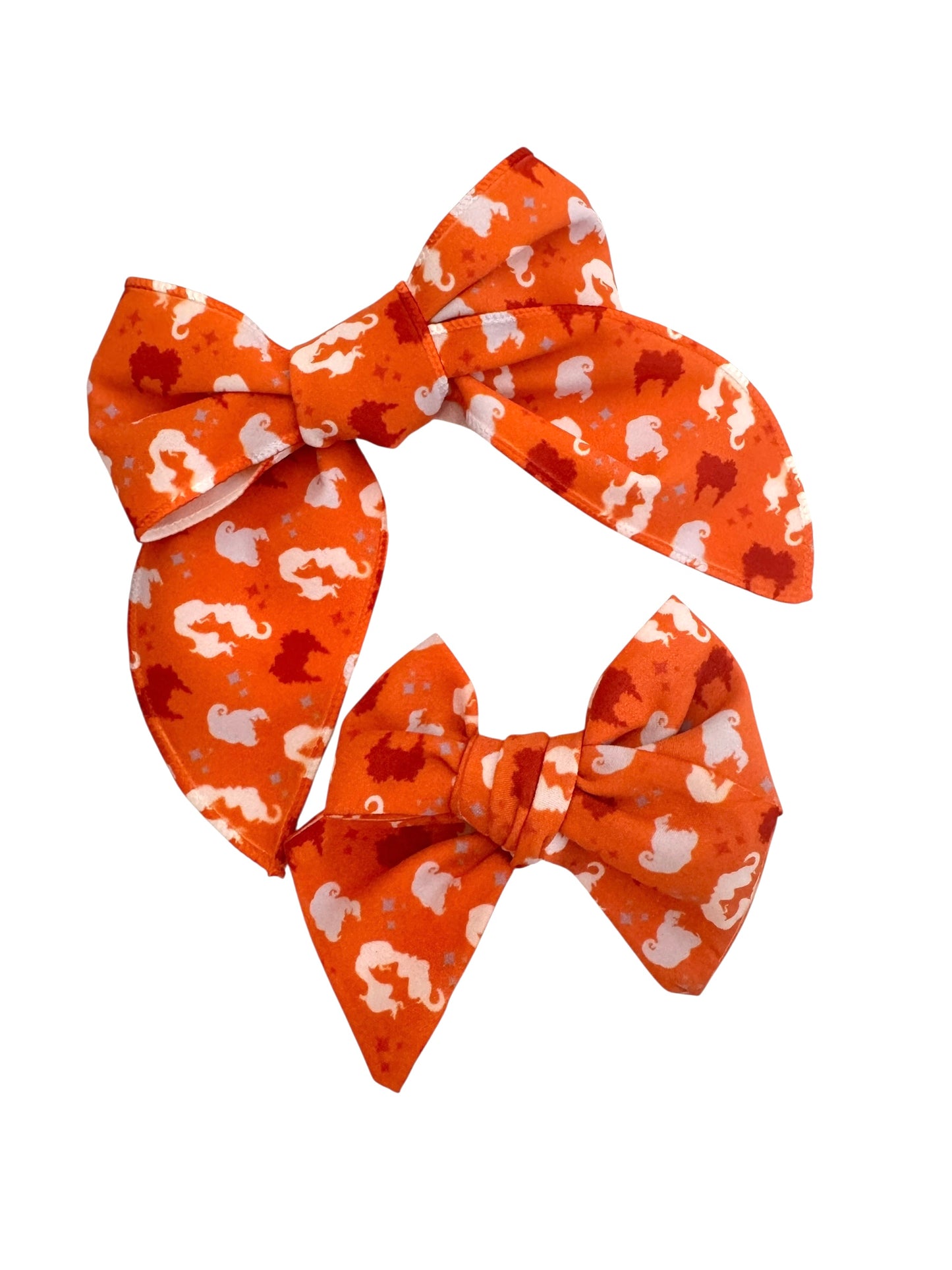 Hocus Pocus Halloween Hair Bows – Witchy Black Cat & Sisters Print Hair Accessories
