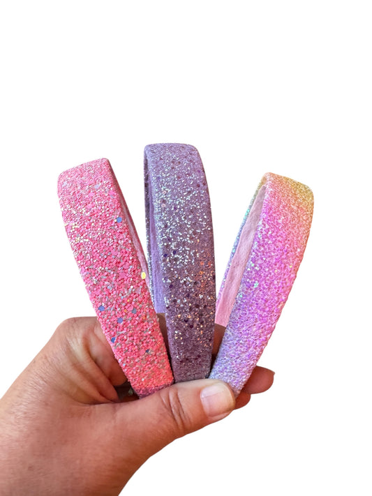 Thick Glitter Headbands - Sparkly Headbands for Girls & Women (One Size)
