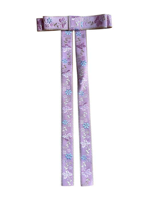 *Spring Floral Long Tail Hair Bow