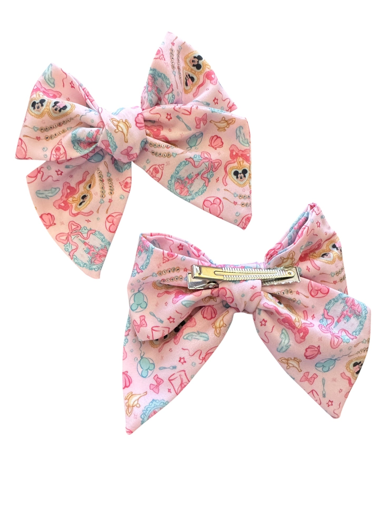 Pink Magical World Hair Bows for Girls
