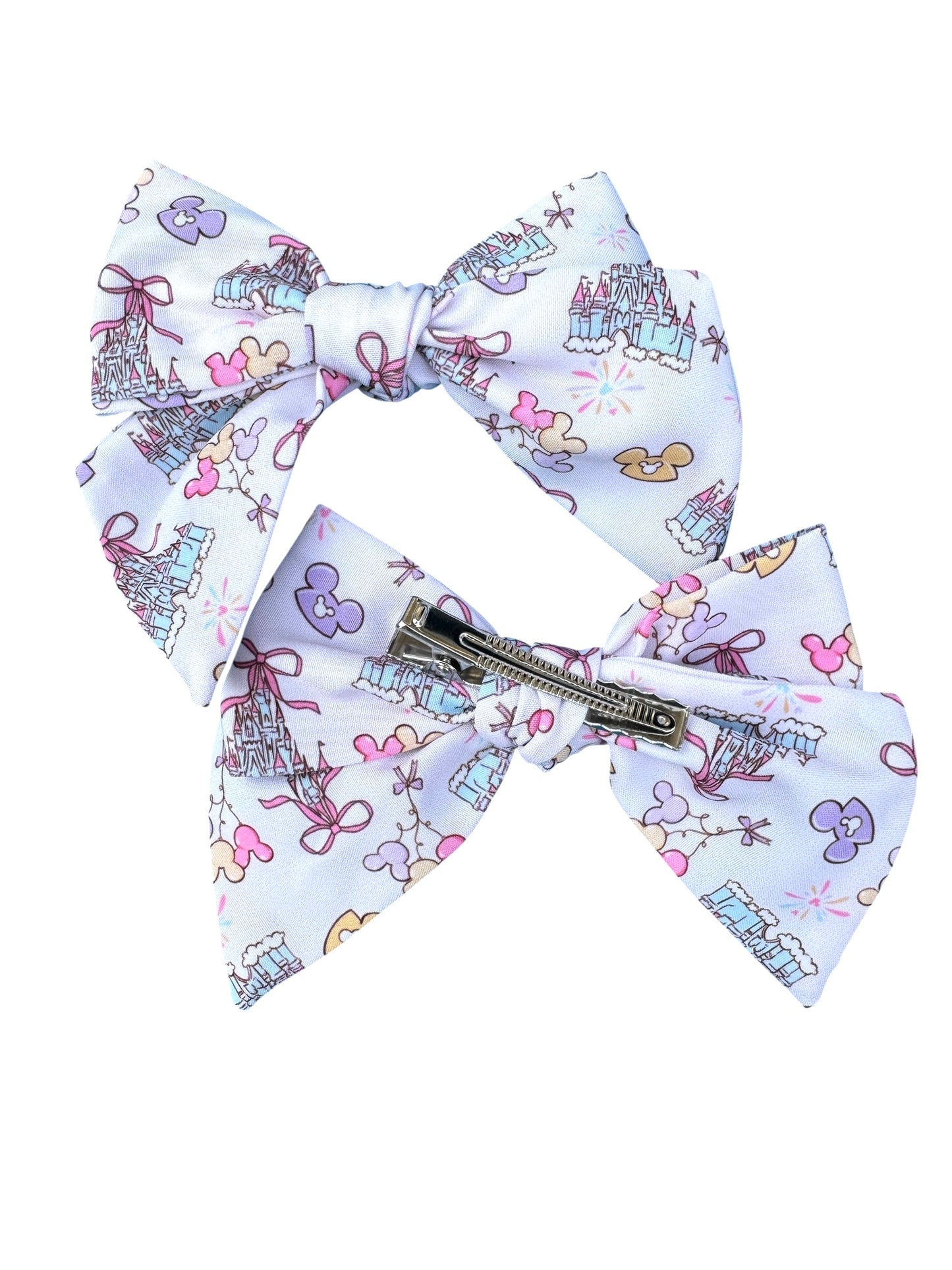 White Castle Hair Bows for Girls