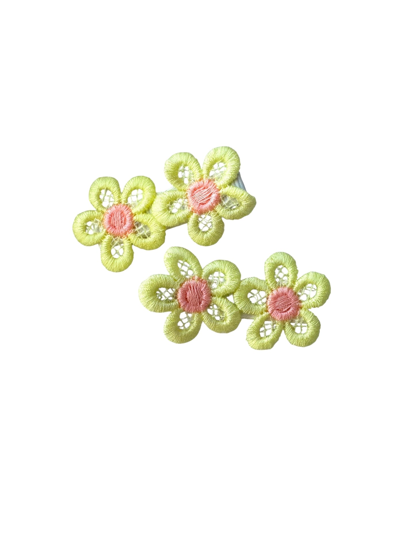 Lace Daisy Hair Clips for Babies, Toddlers, and Kids