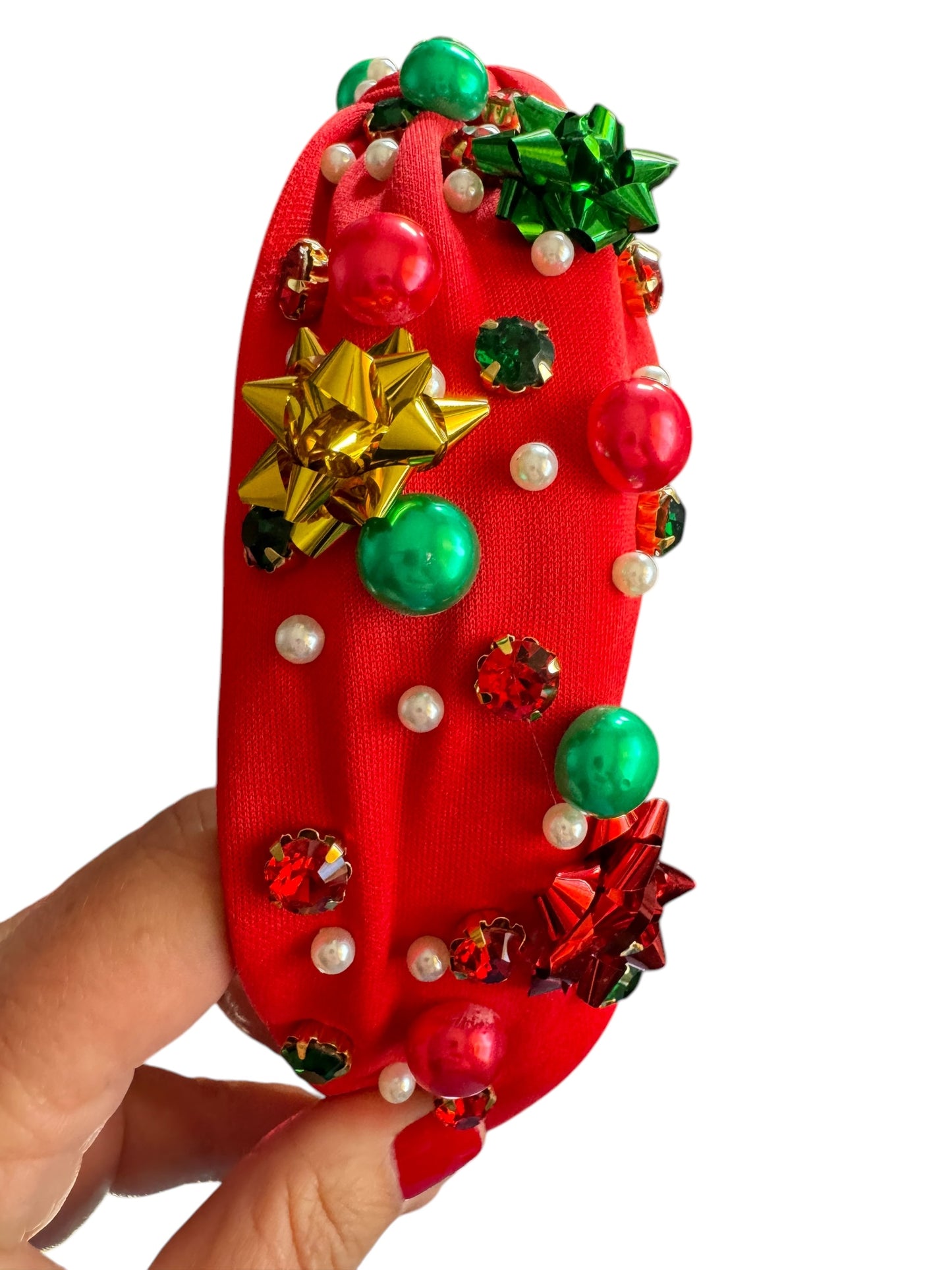 Rhinestone Christmas Holiday Headband - Festive Holiday Hair Accessories for Girls & Women