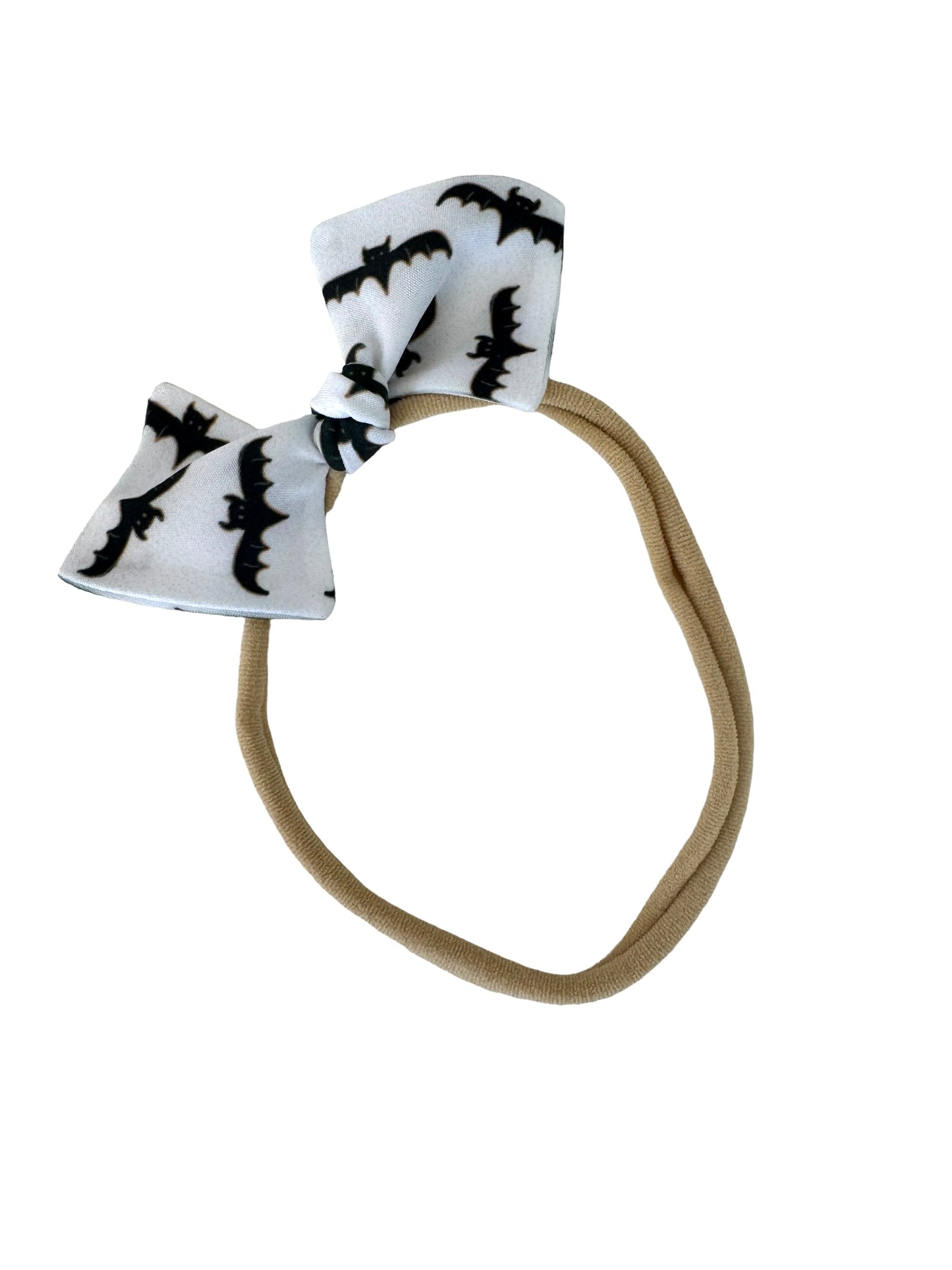 mini bat bows with an nylon headband for babies