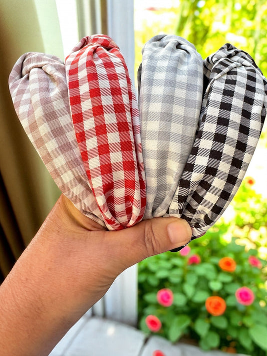 Gingham Headbands| Knotted Headband for Kids & Adults