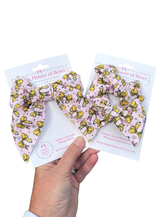 Pencil Bow Hair Bows for Little Girls