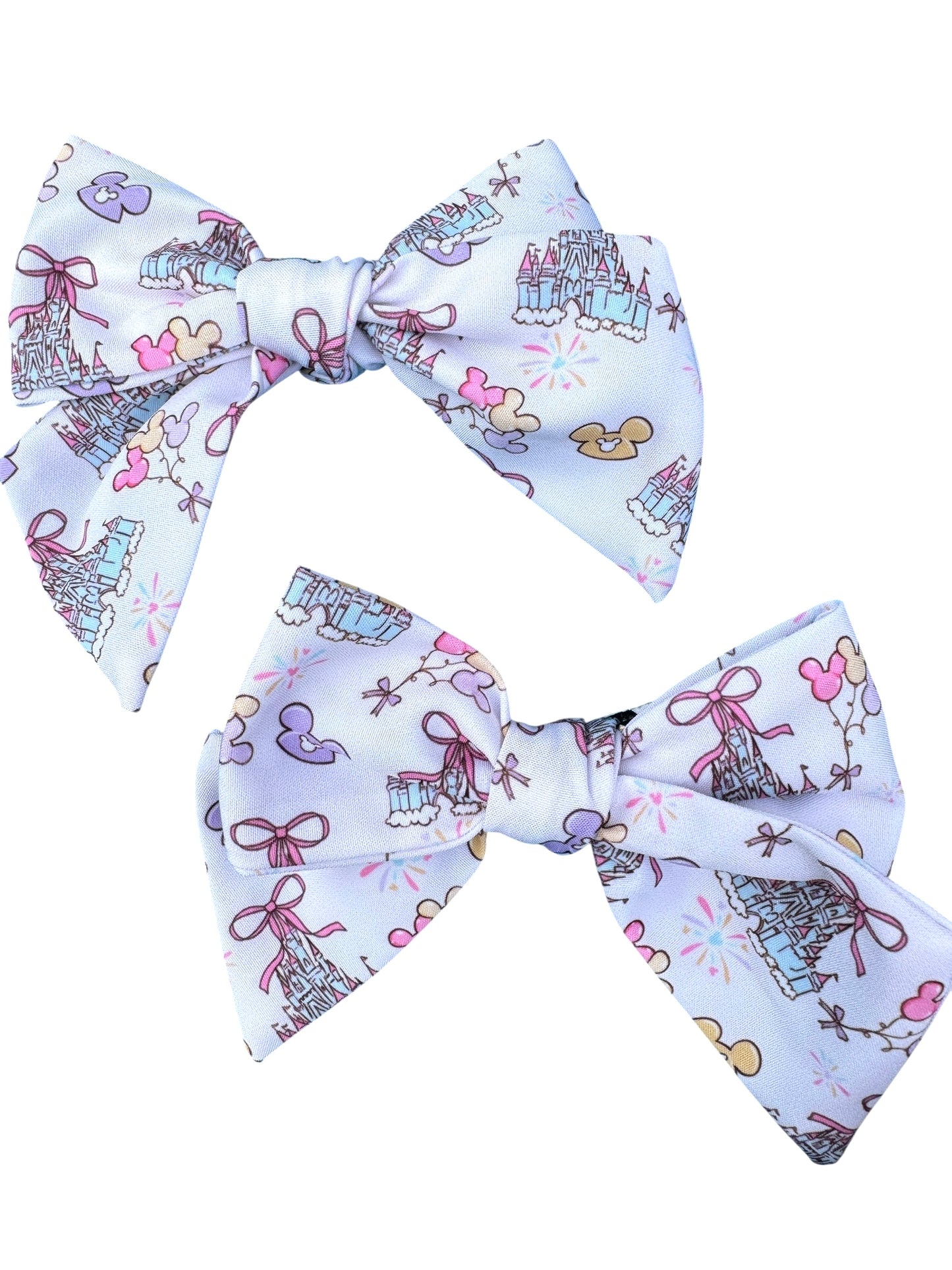 White Castle Hair Bows for Girls