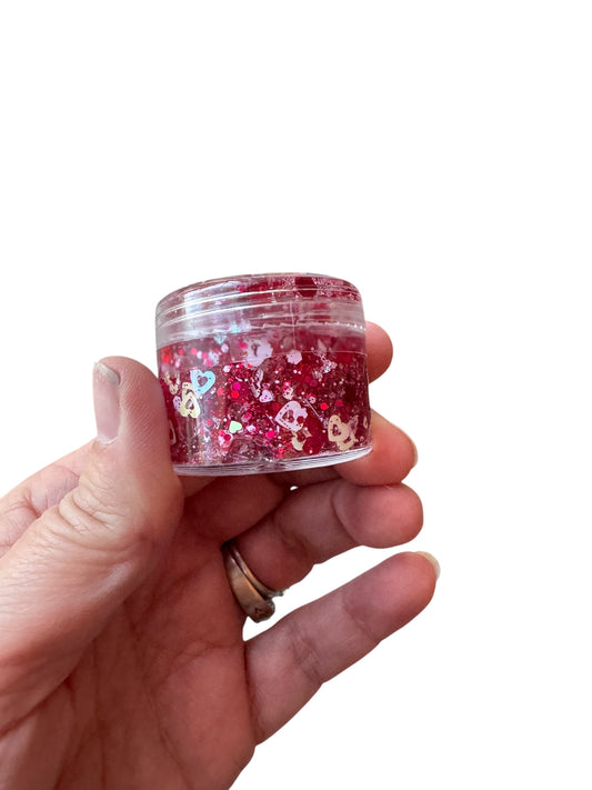 Red Hearts Glitter Hair & Body Gel for Kids
