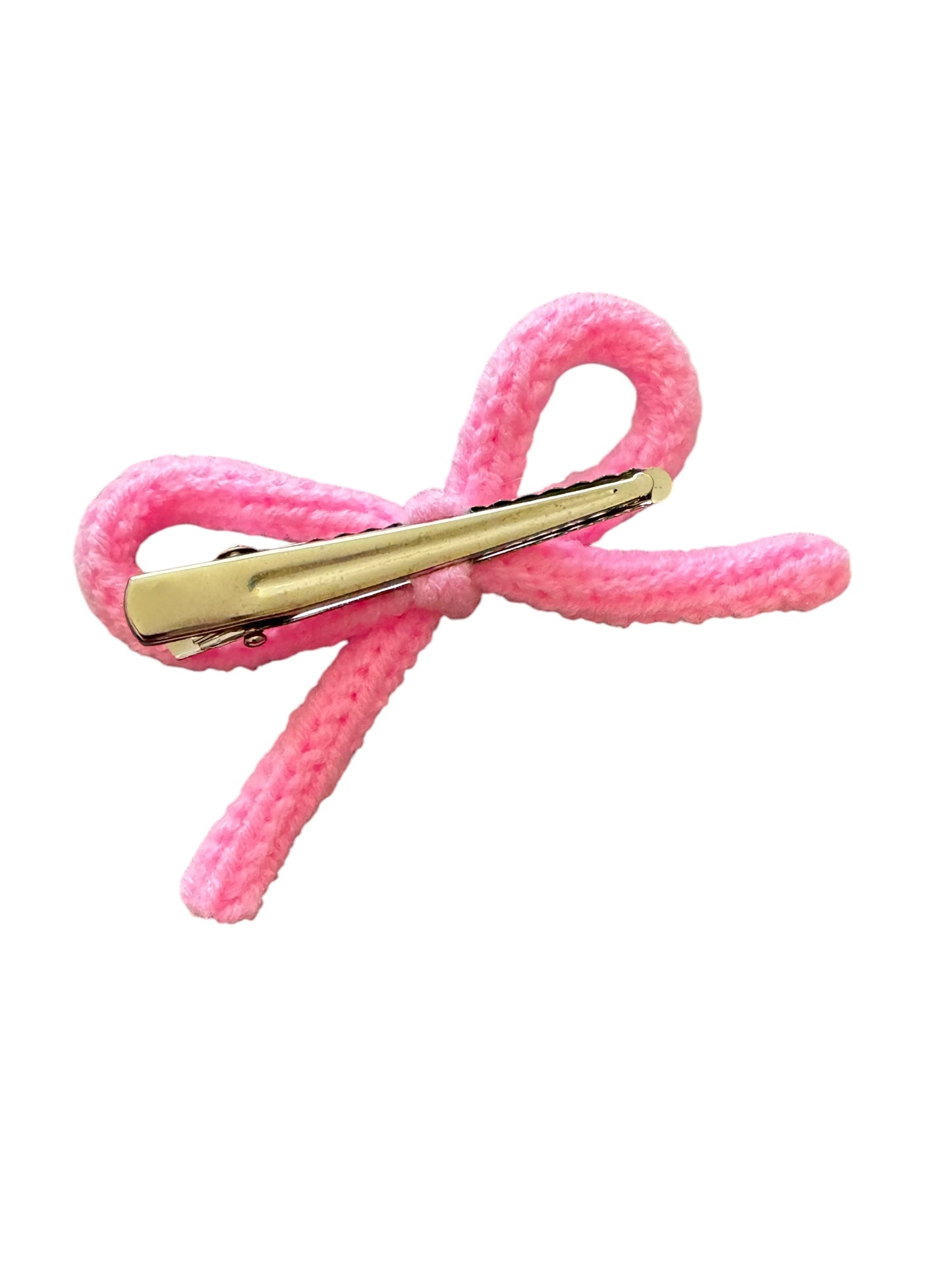 * Knit Pink Hair Bows