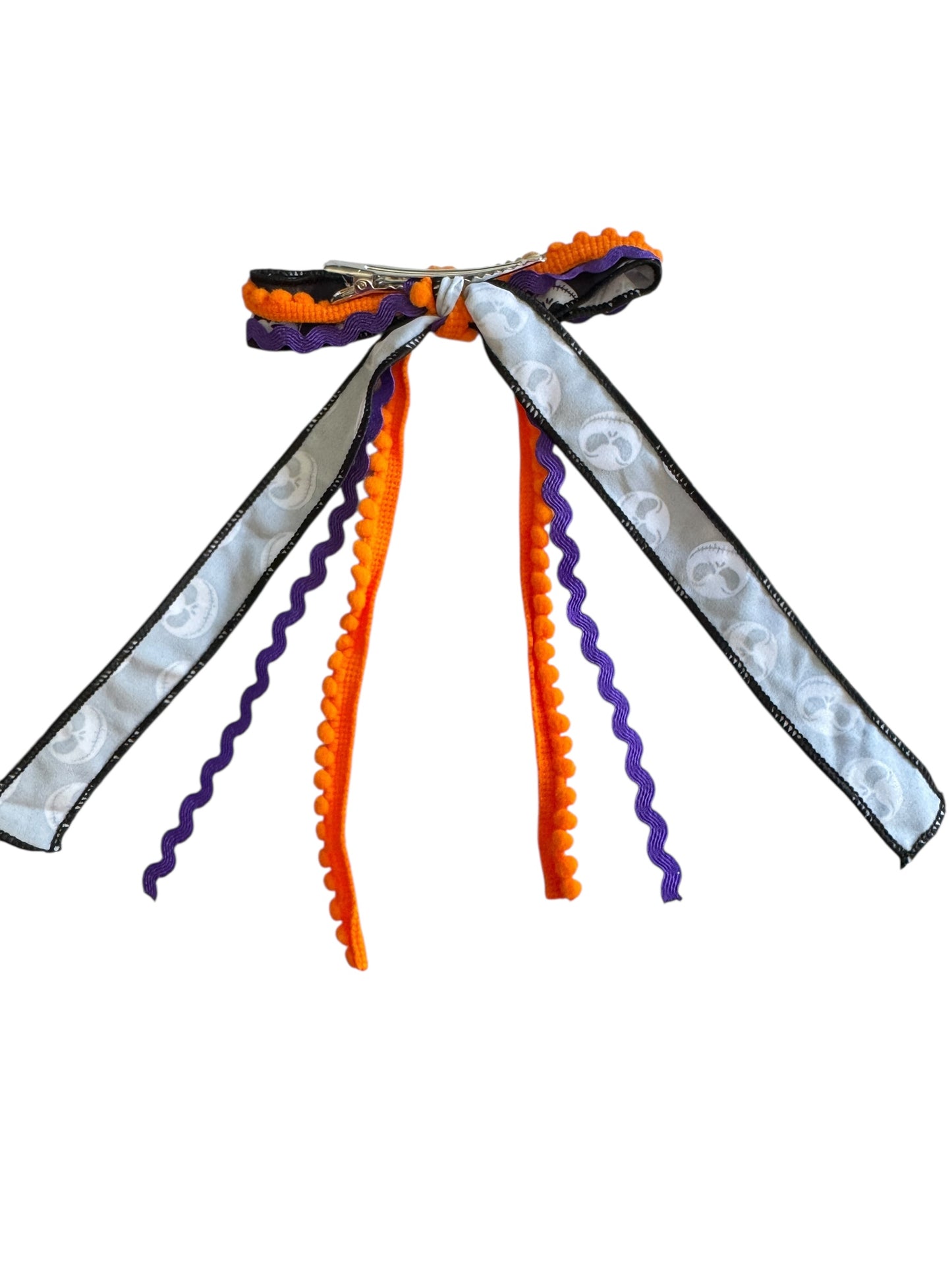 Jack Skeleton Ribbon Hair Bows – Magical Park Inspired Nightmare Christmas Hair Accessories