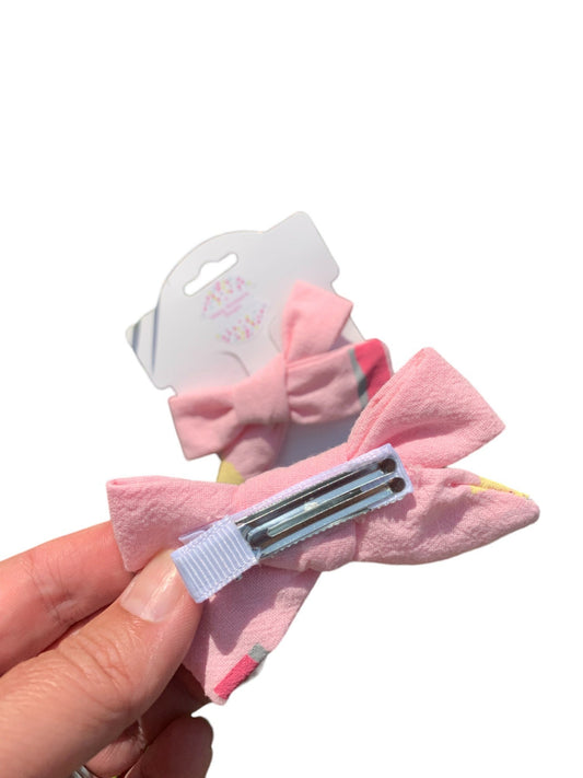 back of a pink pencil bow